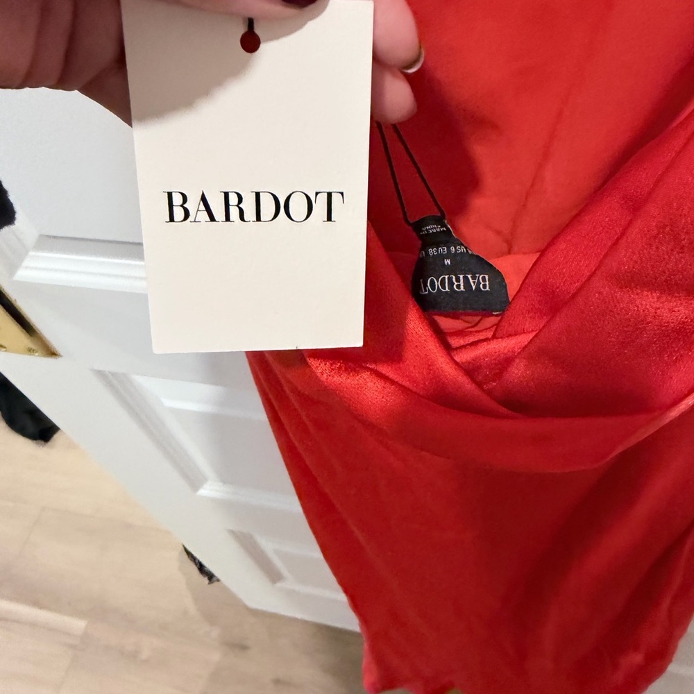 NWT Bardot Mila Cowl Slip Dress in Fire Red - Picture 4 of 8